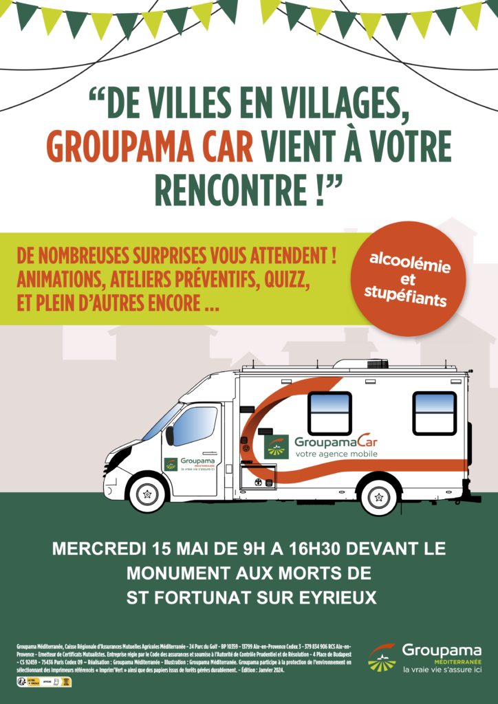 Groupama Car à Saint-Fortunat mercredi 15 mai 2024 : alcoolémie et stupéfiants